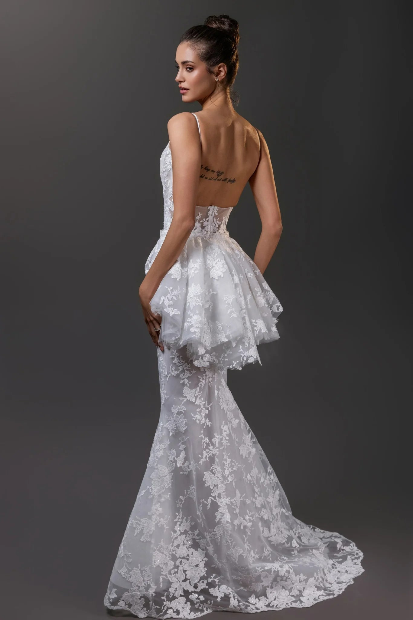 Michelle lace peplum over skirt designed to complement the Michelle Gown, adding volume and elegance in Toronto.