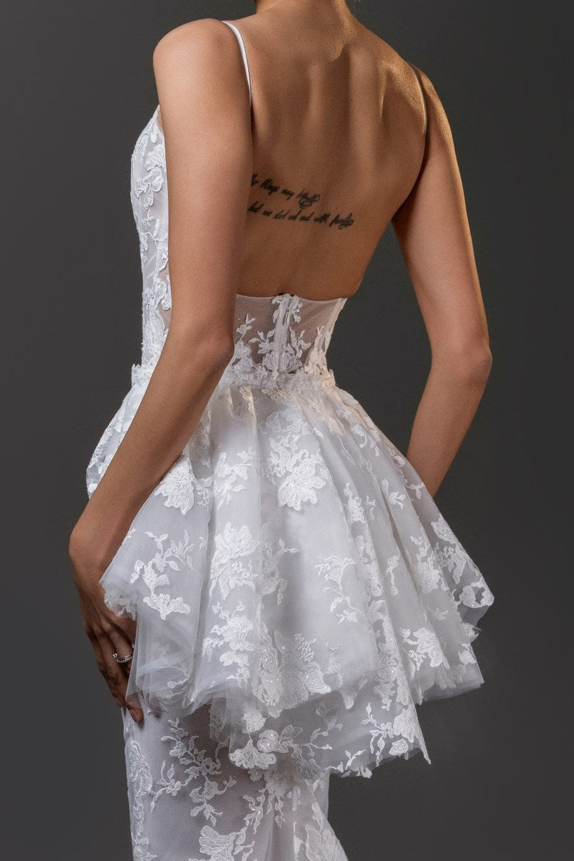 Michelle lace peplum over skirt designed to complement the Michelle Gown, adding volume and elegance in Toronto.